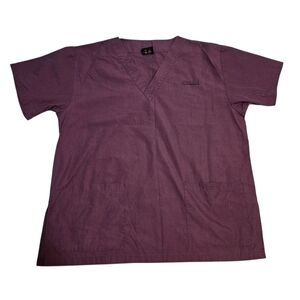 Denver Hayes Dark Purple V-Neck Scrub Top
